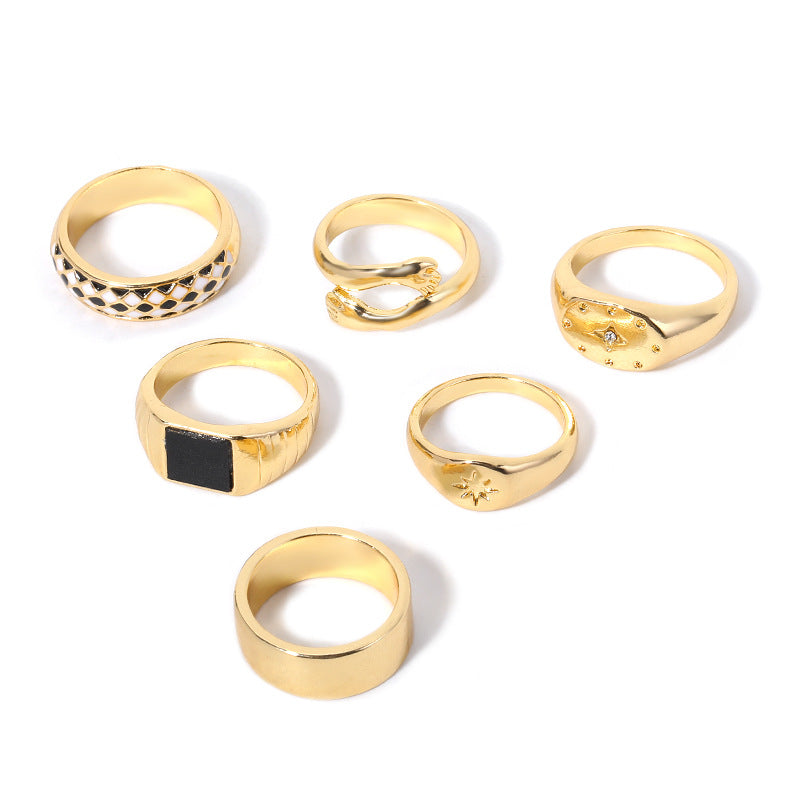 Wholesale 18K Gold Plated Stainless Steel Stacking Ring Set